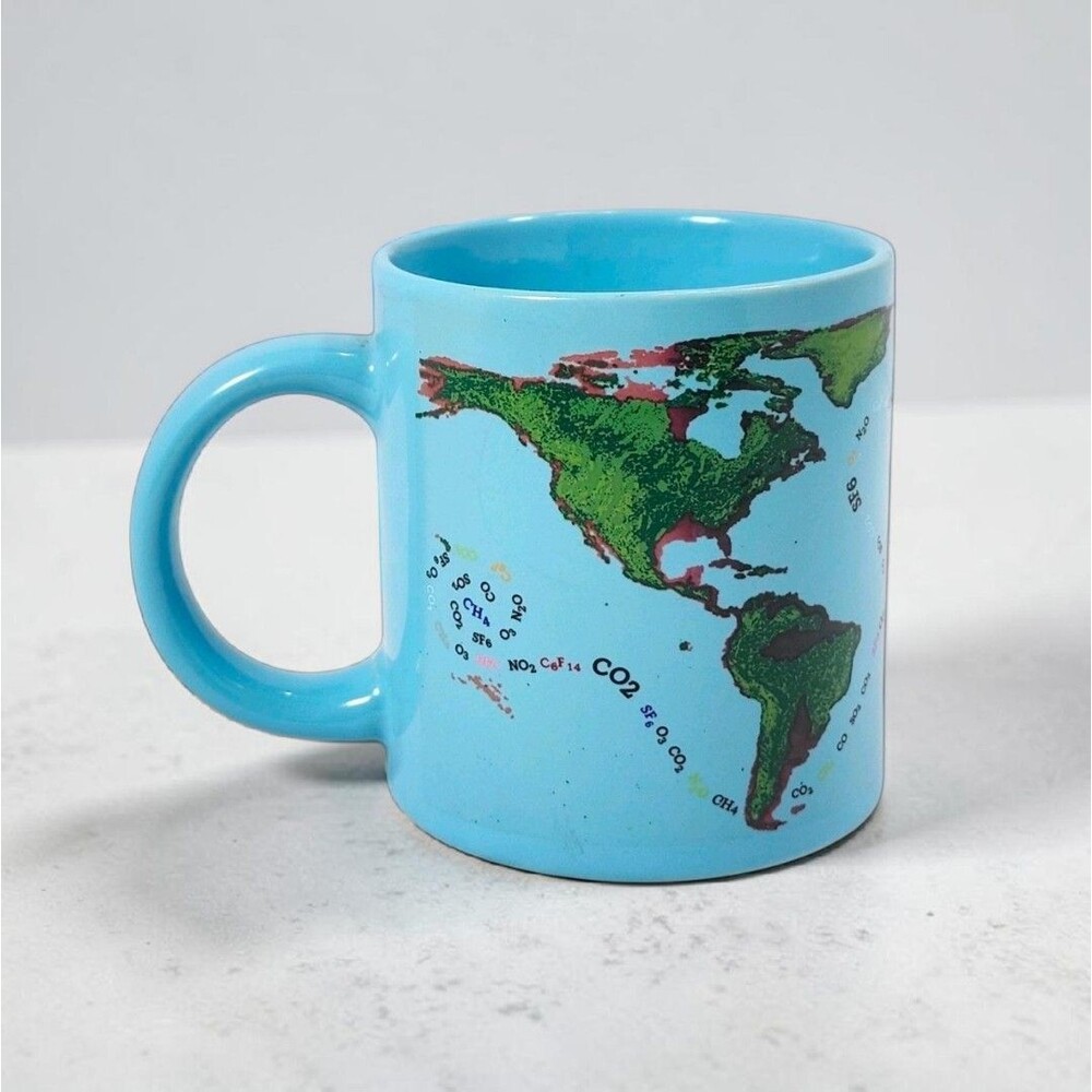 Global Warming Heat Changing Mug Unemployed Philosophers Guild CO2 World Map